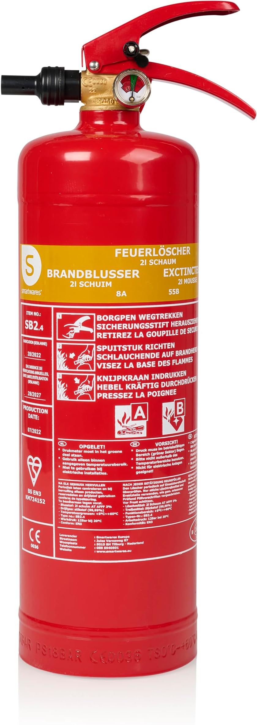 Smartware Foam Extinguisher 2 Litre SW SB2