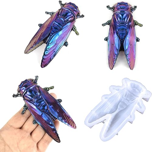 Miniatura 4 de Katutude Moldes de silicona para insectos para resina epoxi, molde de fundición de resina epoxi en forma de cigarada 3D, manualidades, manualidades,