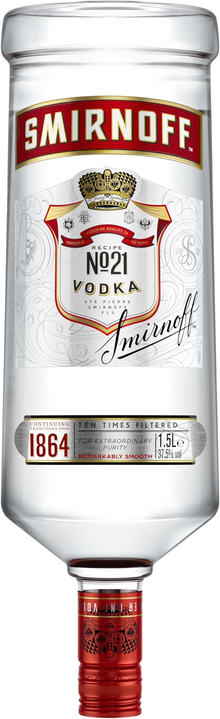 No. 21 Vodka | 37.5% vol | 1.5L | Triple Distilled & 10 x Filtered | Premium Vodka Made in Great Britain | Smooth with a Hint of Sweetness & Pepper