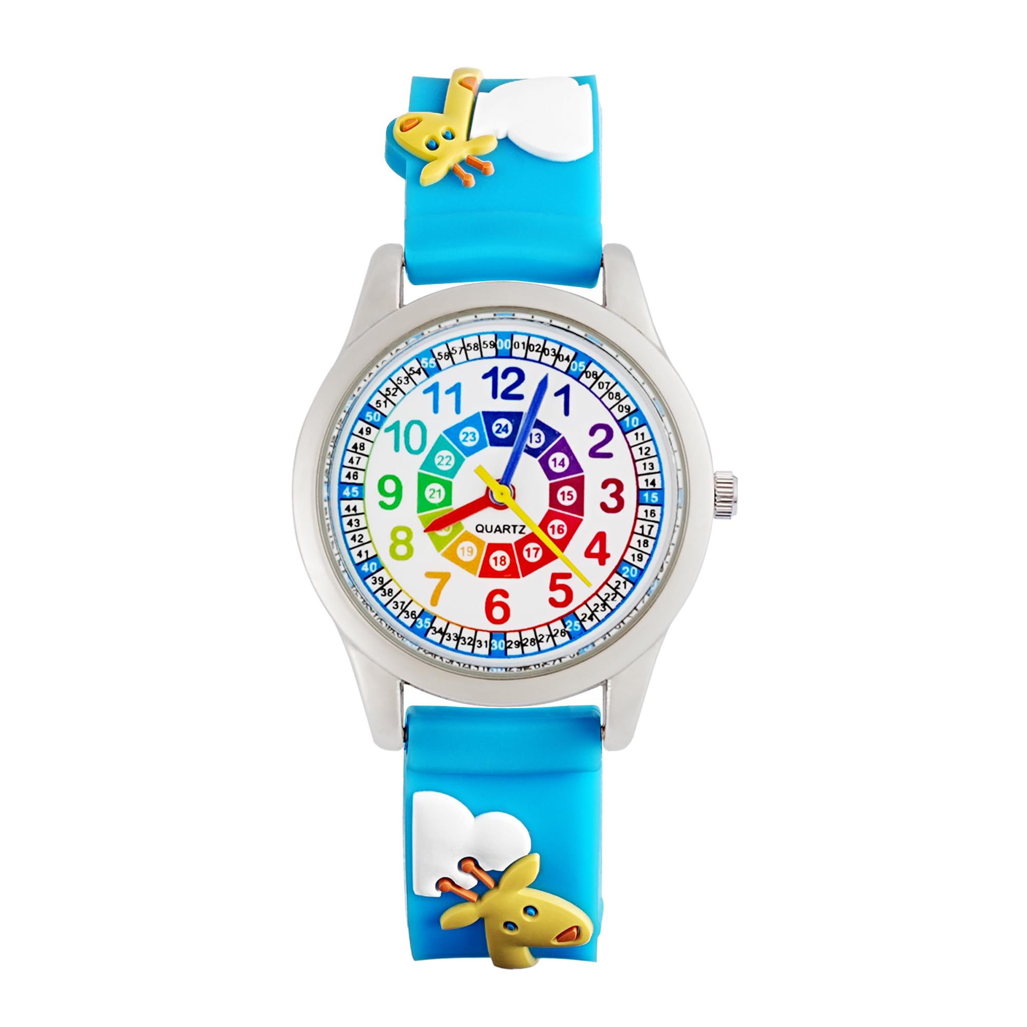 Reloj Educativo Pulsera Niños 3-10 Años 3D Cartoon Correa Silicona Cuarzo Analógico