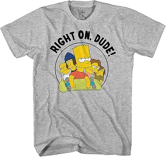 The Simpsons Boys Bart Simpson Skating Shirt - Krusty The Klown, Bart and Homer Simpson Tee Graphic T-Shirt