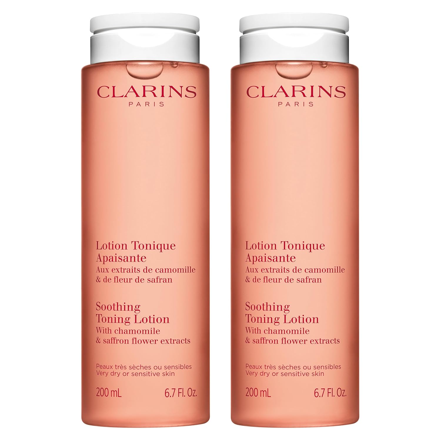 Clarins Soothing Toning Lotion | Soft, Soothed and Comforted Skin After 14 Days* | Cleanses, Tones, Hydrates, Soothes and Balances Skin's Microbiota | Alcohol-Free | Camomile Extract