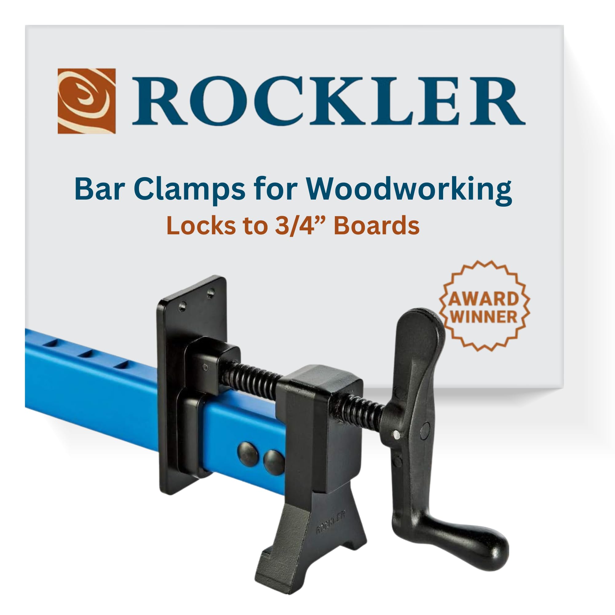 Sure-Foot 24” Bar Clamps for Woodworking – Heavy Duty Clamps w/Built-In Clamp Hook Locks to 3/4” Boards - Lightweight Aluminum Bar Clamp - Carpentry Tools And Accessories w/Stable Grip & Wide Foot