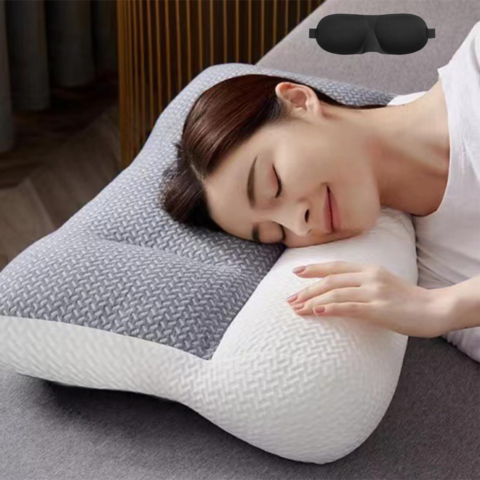 Oreiller Soutien Cervical CloudNook Oreiller Orthopédique Mousse Mémoire De Forme - Soulagement Douleurs Cou Épaules Gris