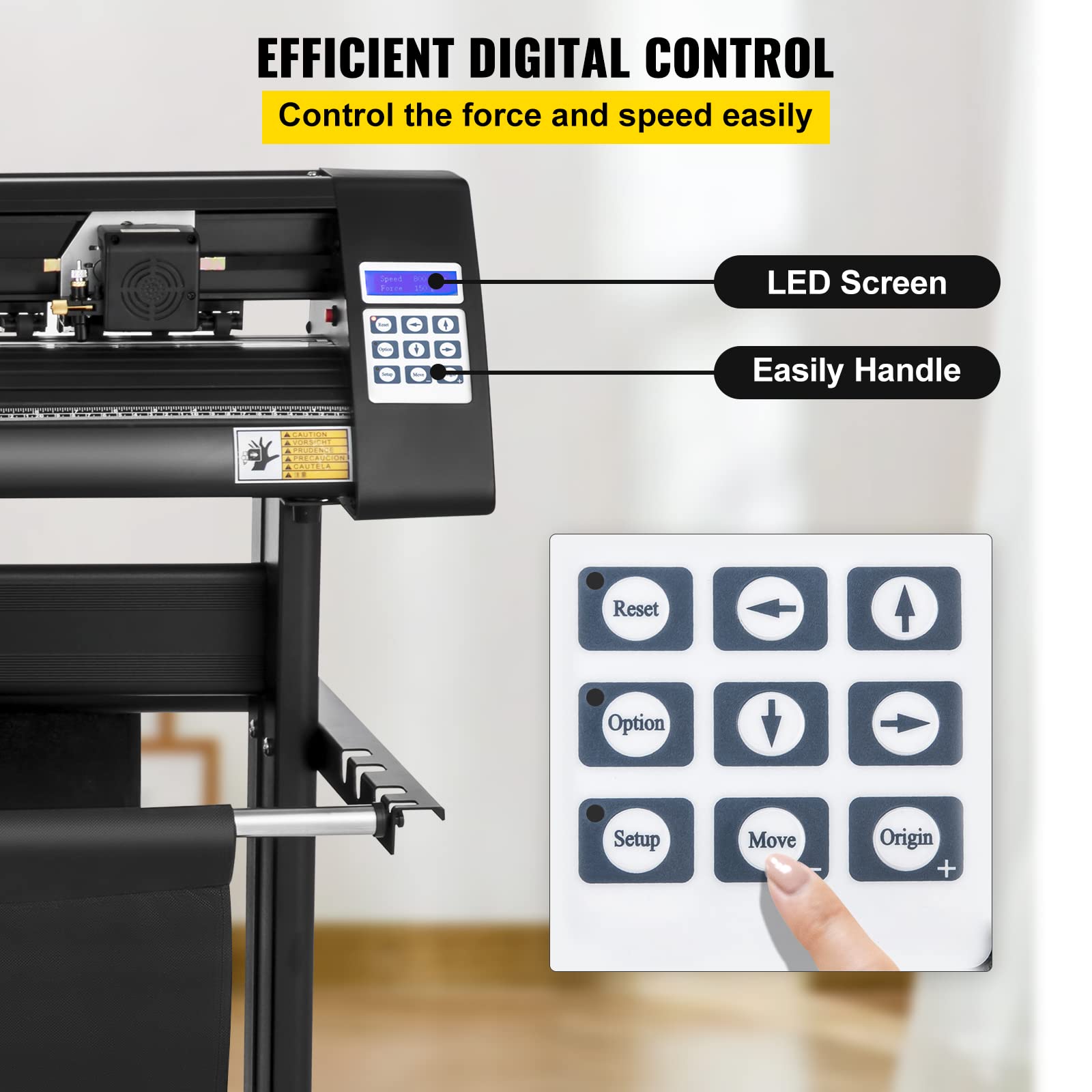 VEVOR Plotter Vinyl-Schneideplotter, 1350 mm, Vinylschneidemaschine, mit Signcut-Software, 95 W, effizient, präzise, mit LED-Digital-Panel zum Plotten und Schneiden