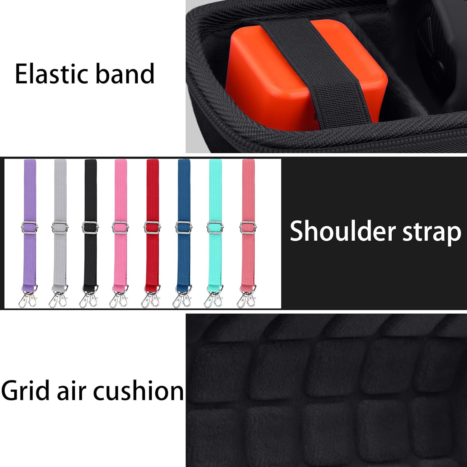 Hard Portable Case Compatible With JBL Flip 7 Portable Wireless Bluetooth Waterproof Speaker(Black Case) - Image 4