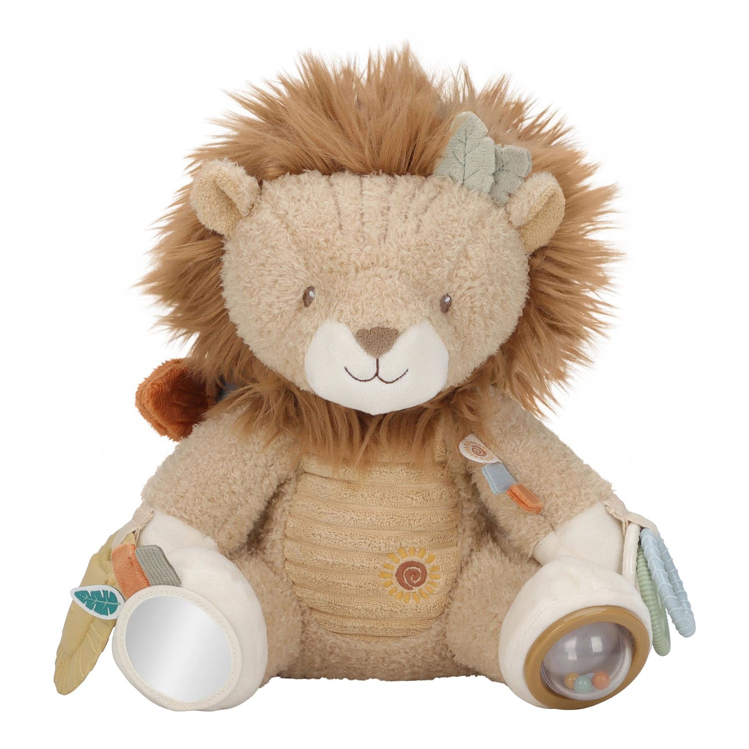 Little Dutch Activity - Peluche per abilità motorie, leone, per bambini dalla nascita, unisex, Safari Friends, giallo, 27 cm