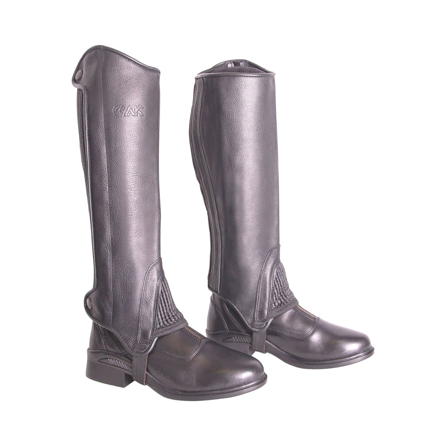 AK Oscar Chaps d'équitation à Fermeture éclair latérale en Cuir véritable AKRS-1650