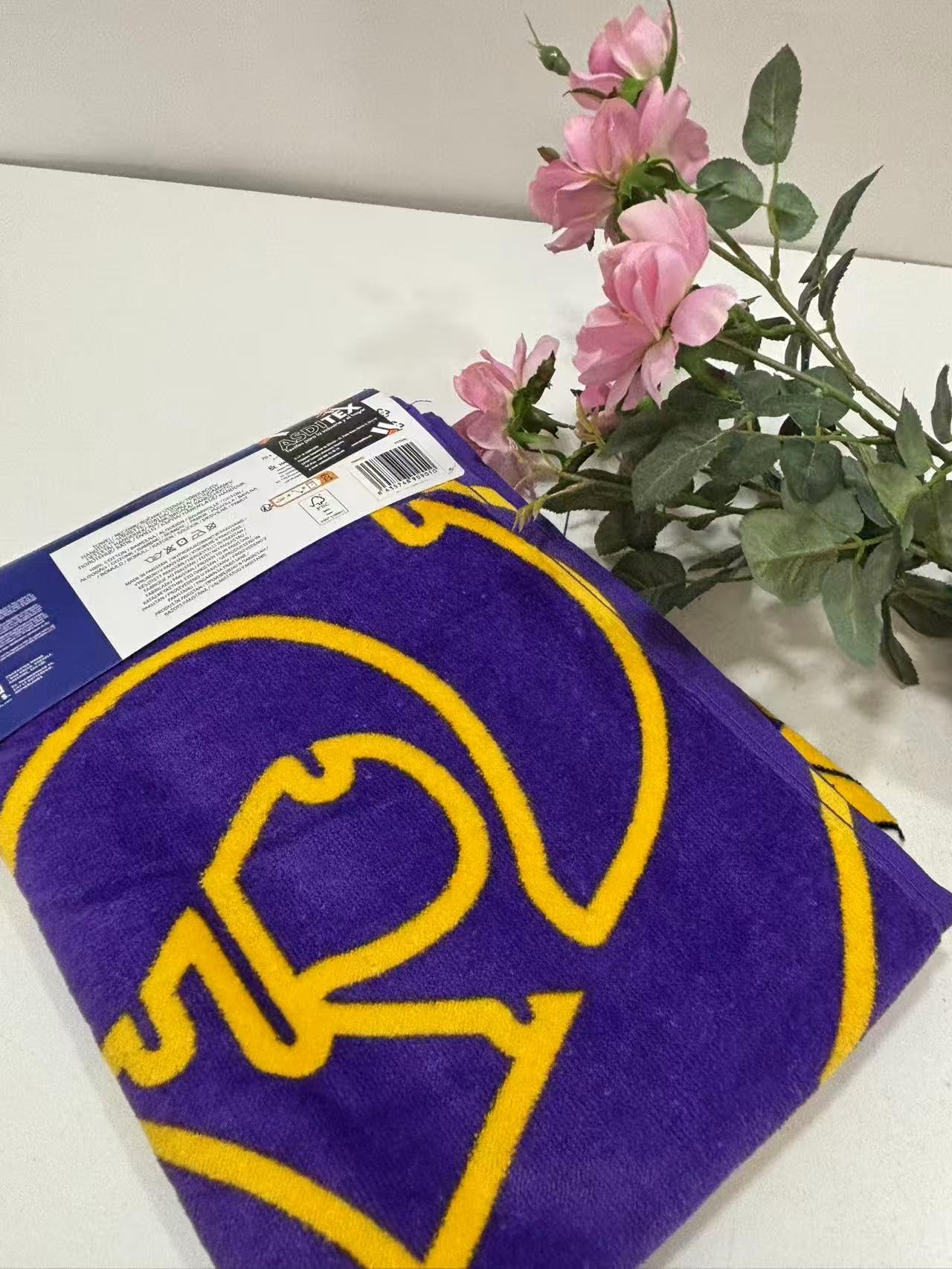 Serviette de plage, piscine et salle de sport, cadeaux de football, produits exclusifs pour fans, cadeaux idéaux pour les fans de football, serviette (anges, 70 x 140, anges laker)