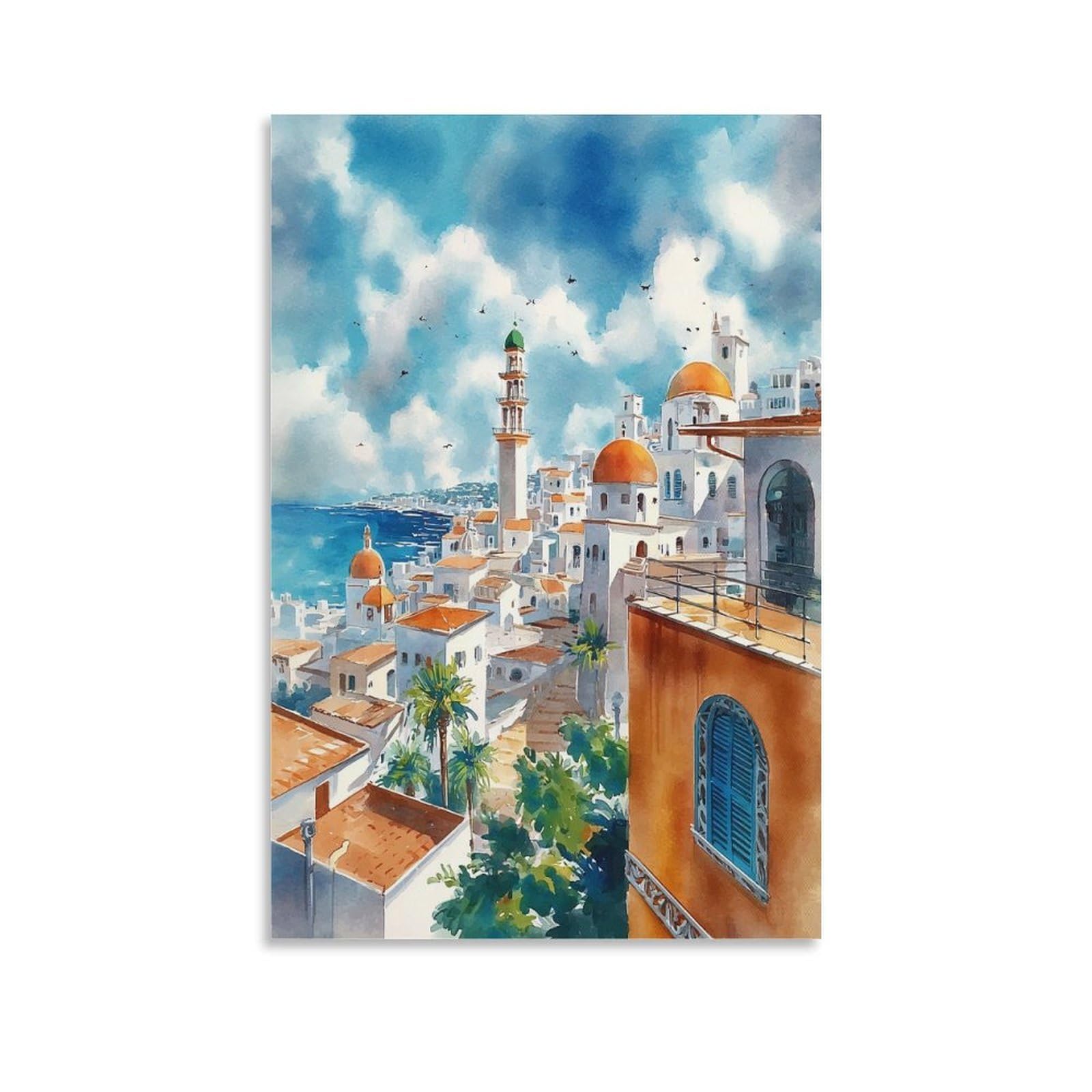 Xwymxz Unframe-Style Veracruz 20X30inch(50X75cm) Vintage Travel Poster Watercolor Canvas Art