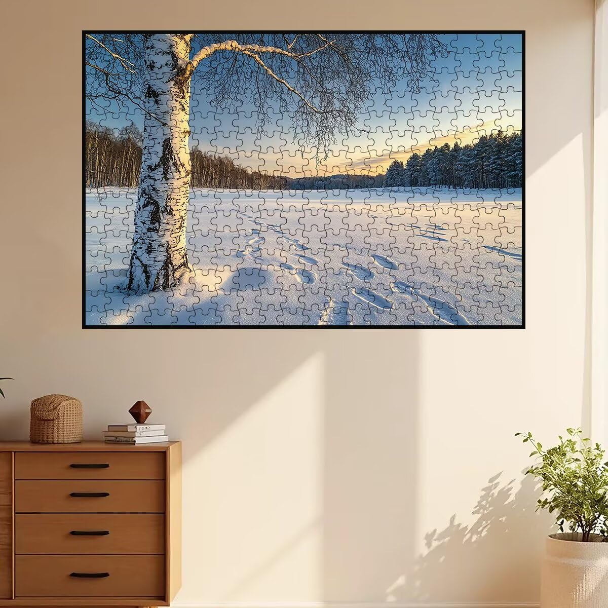 Puzzle 5000 sztuk Zimowe Puzzle Drzewo Puzzle 5000 Dorosłych Puzzle Dla Dorosłych Z Pudełkiem Prezentowym, Drewniane Puzzle Wyzwanie Dla Całej Rodziny, Oryginalne Prezenty Dla Kobiet -2688