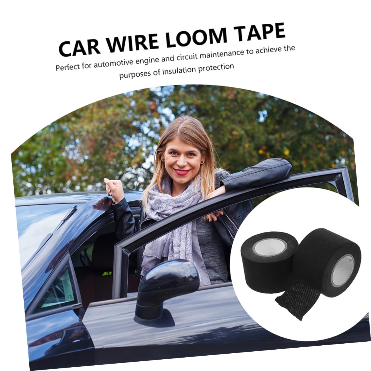 Cabilock 6rollos Cinta Aislante De Alta Temperatura Cinta Para Arneses De Cableado Textil Para Arneses De Motor De Coche Para Cableado Automotriz De Metros