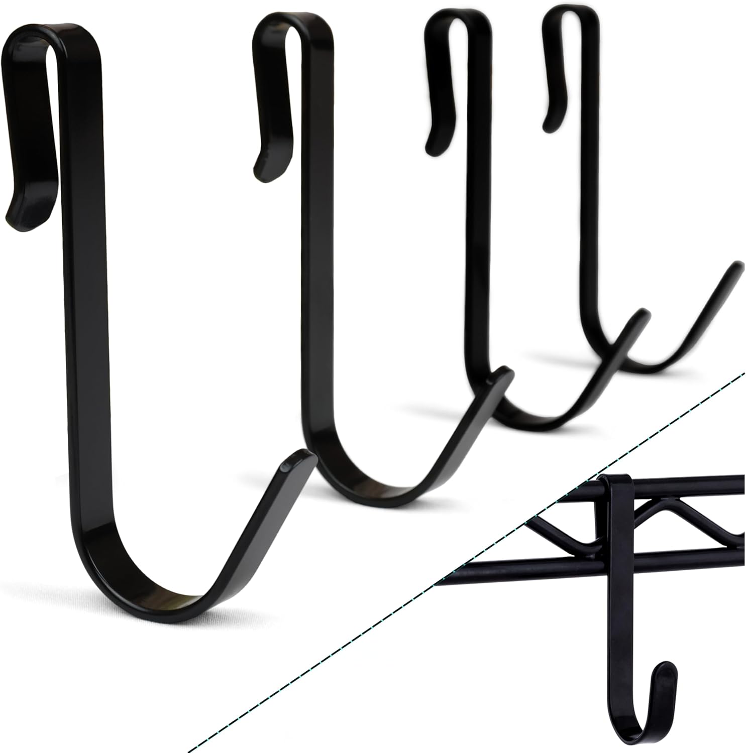 PriZoi SnapOn Wire Shelving Hooks 4pack of Large 3.5