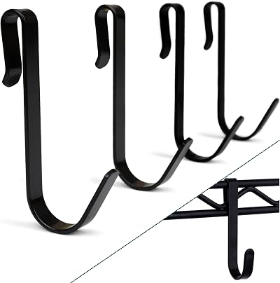 Snap-On Wire Shelving Hooks - 4pack of Large 3.5 inch Black Heavy Duty Wire Shelf Hooks - PriZoi