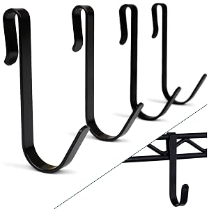 PriZoi Snap-On Wire Shelving Hooks - 4pack of Large 3 5 inch Black Heavy Duty Wire Shelf Hooks