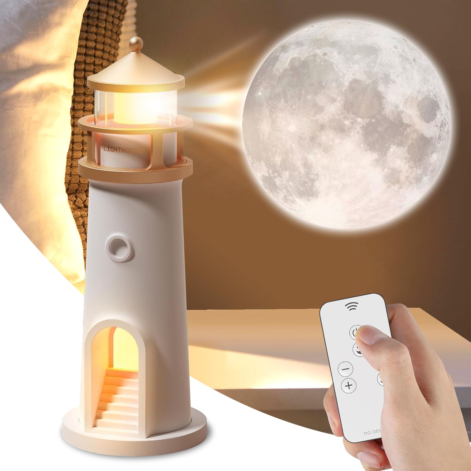 Lampada a luce di luna, proiettore luce notturna, faro a proiezione lunare, lampada da tavolo wireless