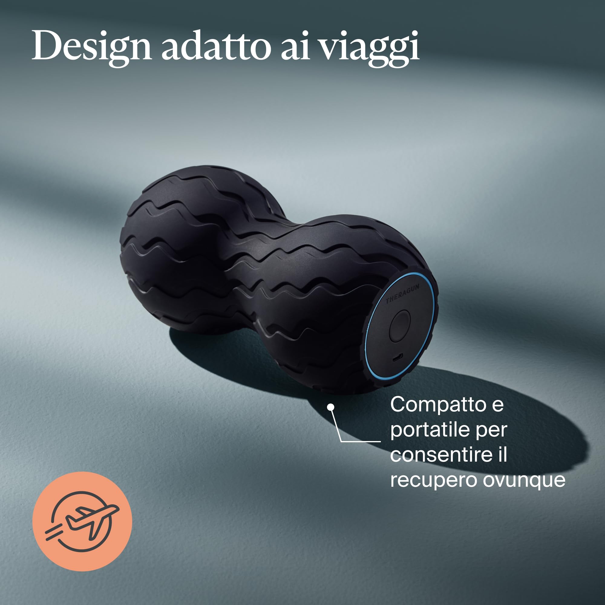 Theragun Wave Duo | Rullo Massaggio Muscolare | Progettato ergonomicamente per schiena, colonna vertebrale e collo | Connettività Bluetooth