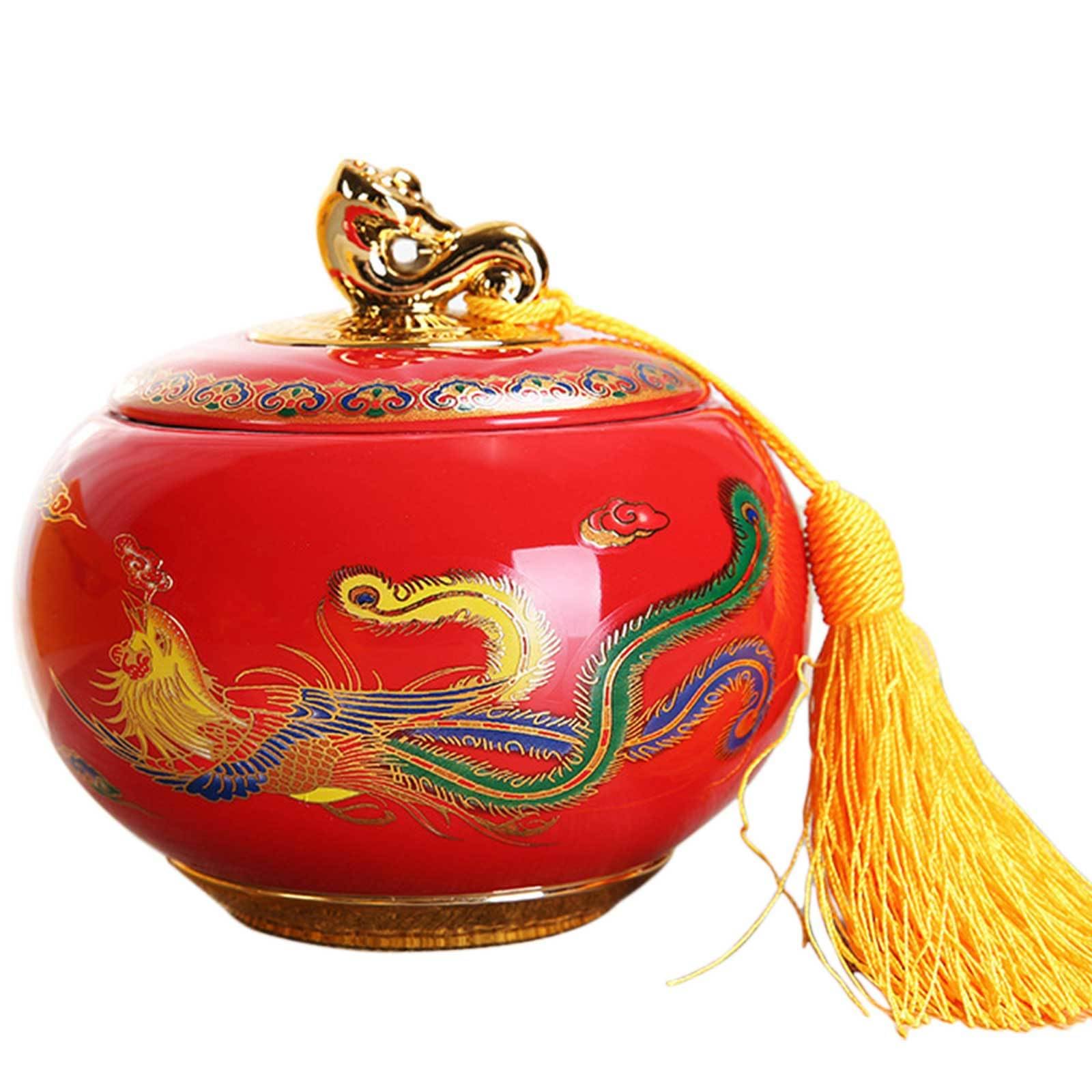 Ceramic urns, Ceramic Urns for Sharing Adult Ashes Dog Cat Ash Holders - Pets Memorial Funeral Urn(Red)