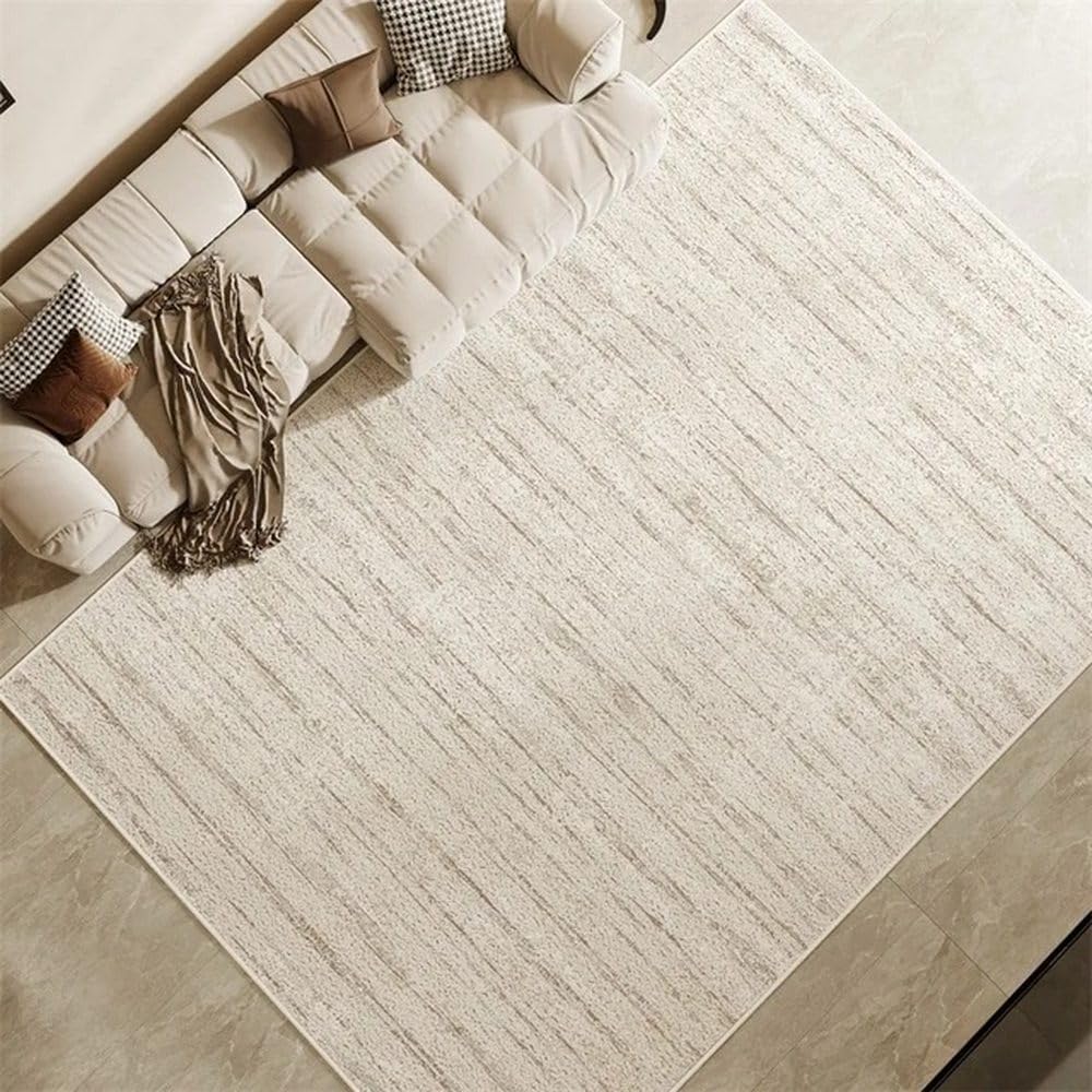 Tapis pour salon et chambre à coucher beige au style nordique chaleureux