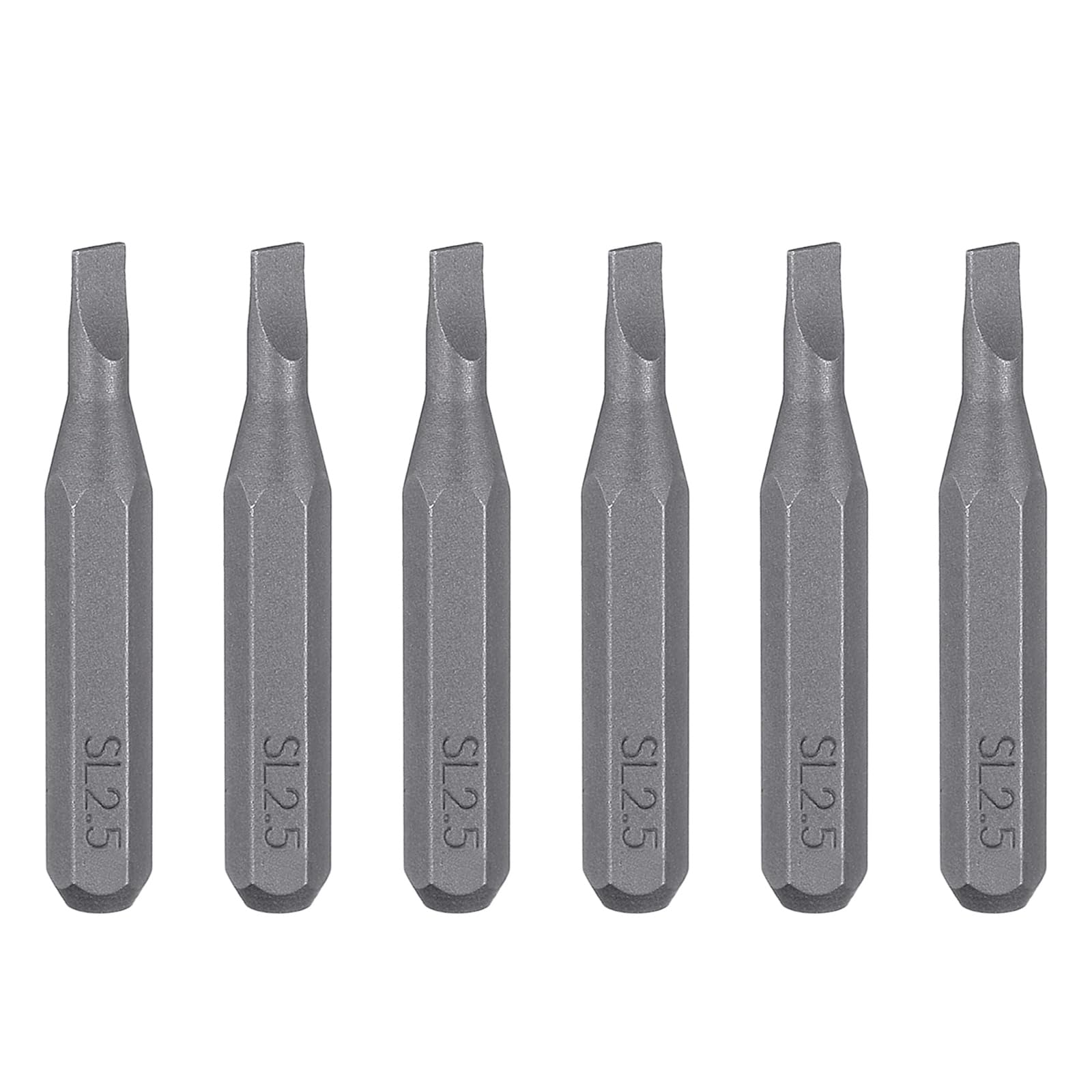 sourcing map 6pcs SL2.5 Slotted Screwdriver Bit 5/32" Hex Shank 28mm Length S2 Steel Magnetic Flat Head Screw Driver Bit for Electric Precision Repair