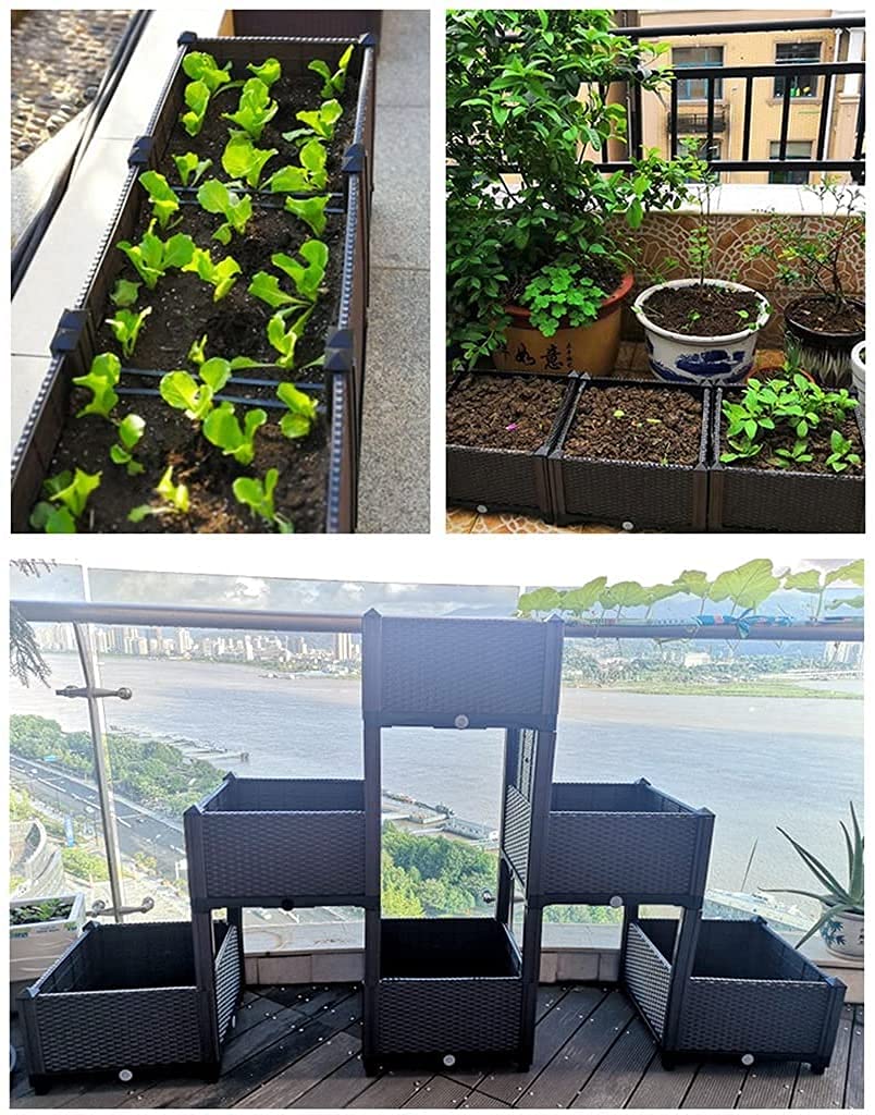 Mesa De Cultivo Maceta de plástico para profundizar jardinería, plantación, Caja de Cultivo, Cama de jardín elevada, Soporte para Caja de Cultivo de Hierbas Vegetales 518(Color:Style 3)