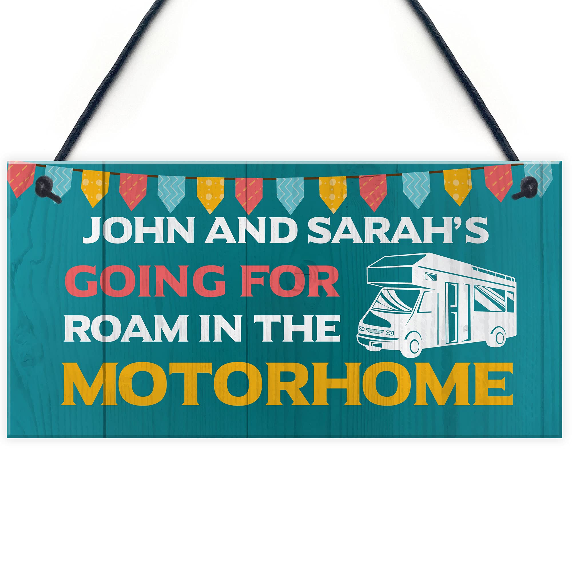 Red Ocean Motorhome Personalised Hanging Sign Novelty Decor Sign For Your Motorhome Carvan Campervan