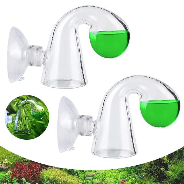 Mitening 2 Piezas Drop Checker CO2 Acuario, CO2 Gota de Vidrio Comprobador