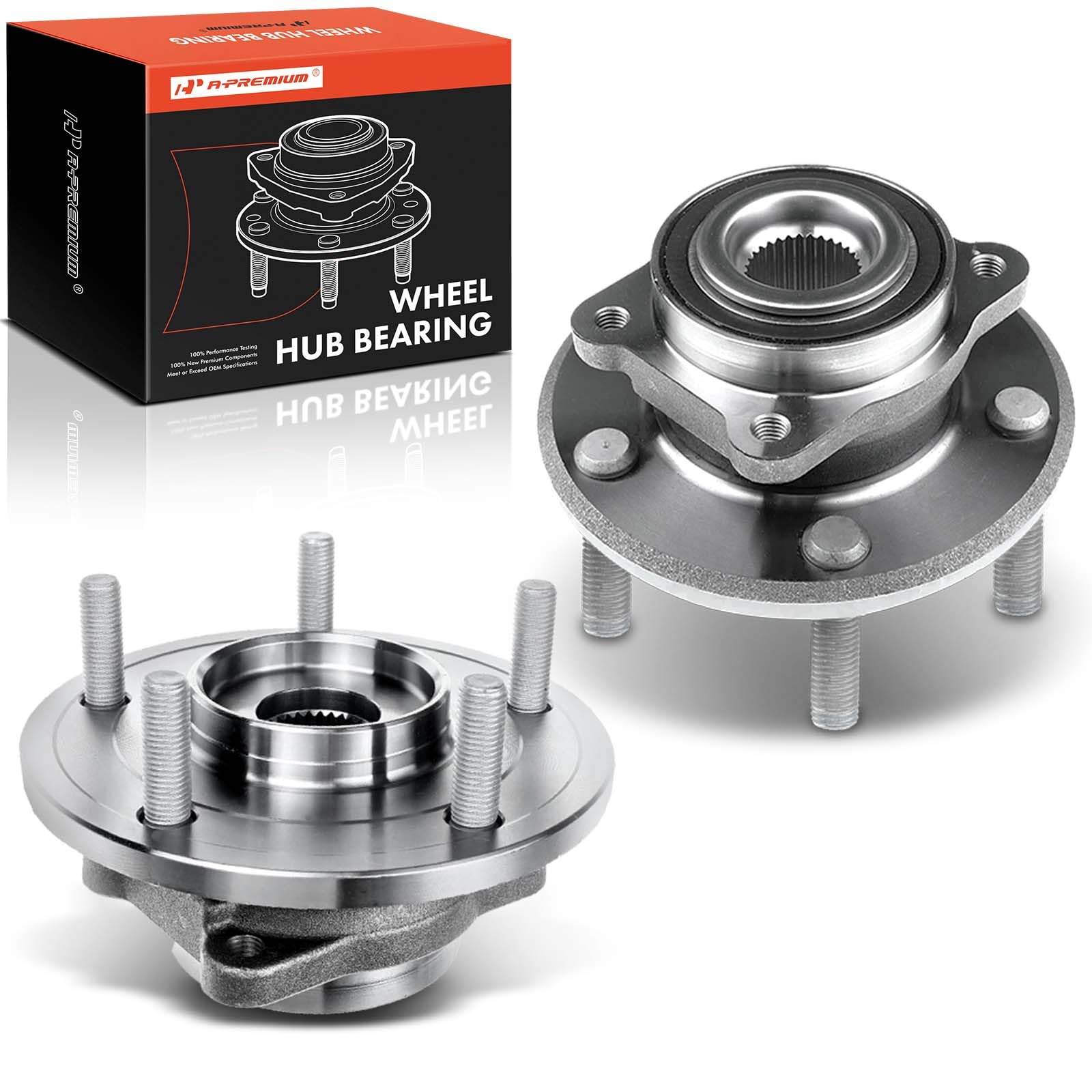 A-Premium 2 x Front Wheel Bearing and Hub Assembly with 5-Lug, Compatible with Dodge Journey 2009-2020