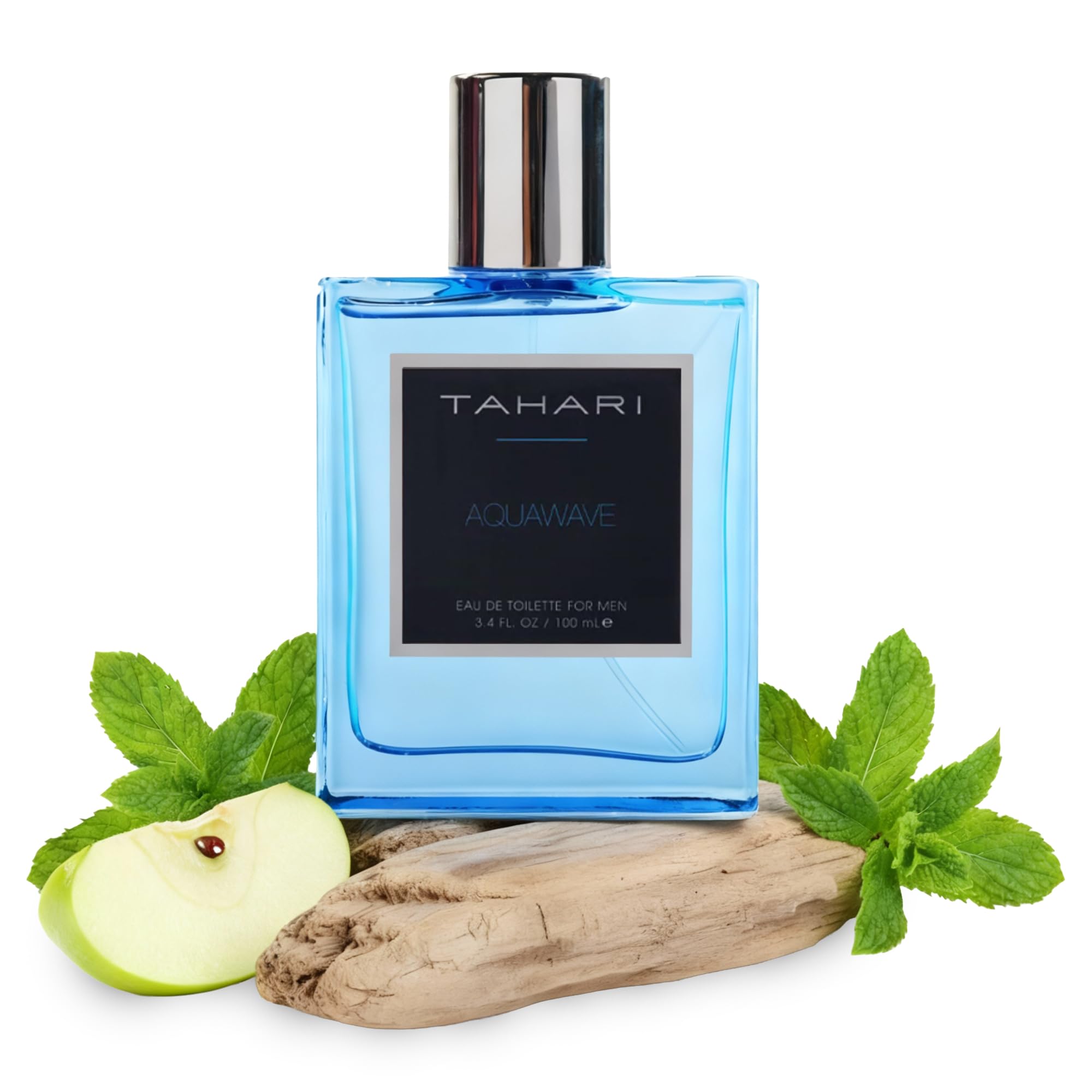 TAHARI Aquawave Eau de Toilette for Men - Long-Lasting Fresh Aquatic Cologne with Bergamot, Marine & Cedarwood - Bold, Clean & Refreshing Men’s Fragrance Spray 3.4 fl oz / 100 mL