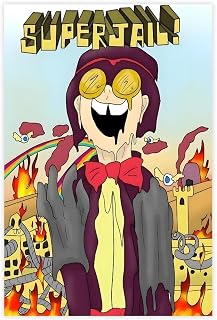 BMtyDG Surrealism Cartoon Superjail Canvas Poster Wall Art Prints Room Aesthetic Murals Bedroom And Living Decorations Unframe 12x18inch