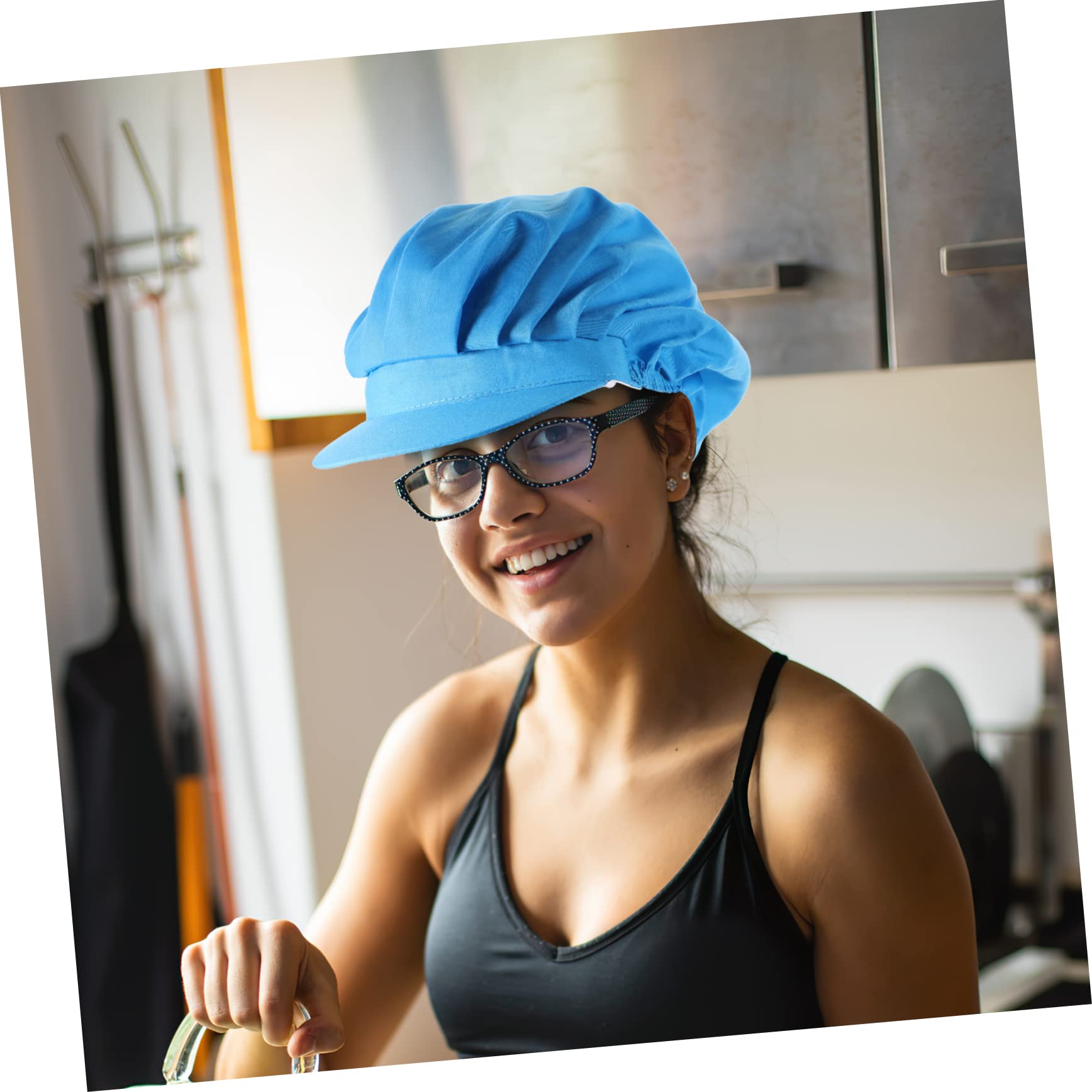 VALICLUD Sombrero de Cocinero Gorro Cocinero Gorro de Cocina Gorro de Cocinero Accesorio de Cocinero Sombrero de Trabajador de los Hombres redecilla de Chef Trajes de Chef poliéster Blue