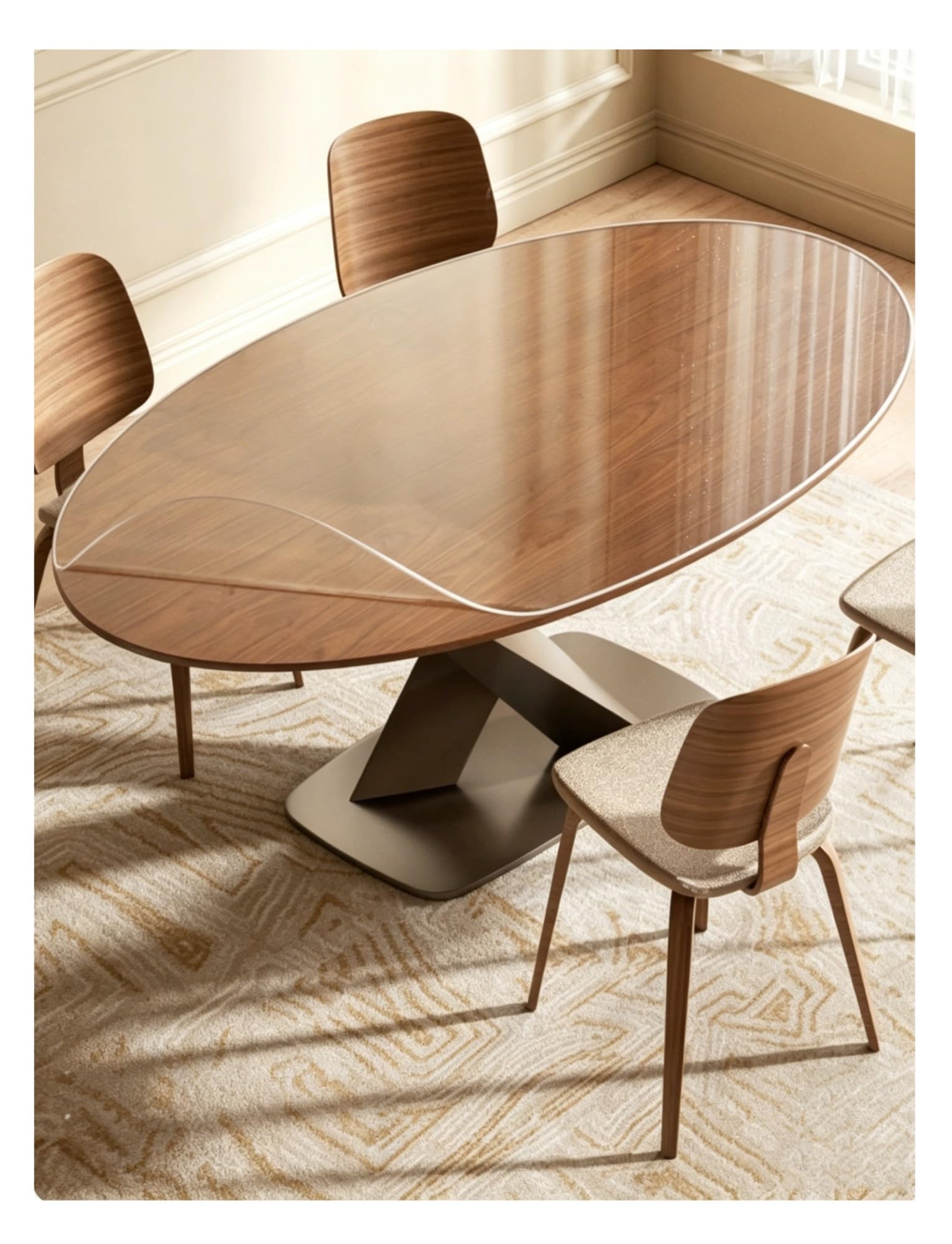 Genérico Cubierta de Mesa Ovalada Transparente, Protector de Mesa de PVC de 1 mm for mesas de Comedor(60x100cm/23.6x39.4in)