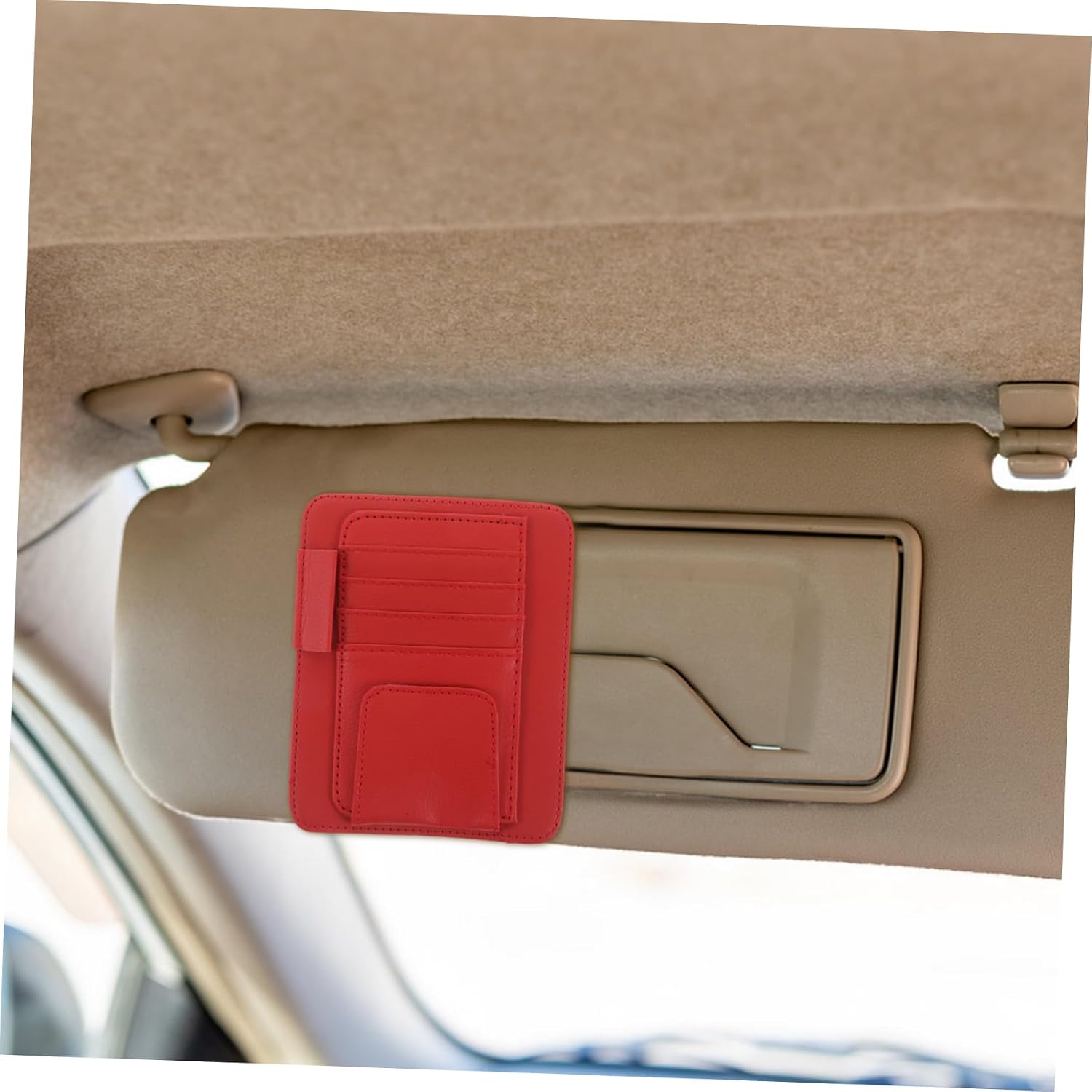 GLEAVI Car Visor Sunglass Clip Organizer with PU Scratch Protection image 4
