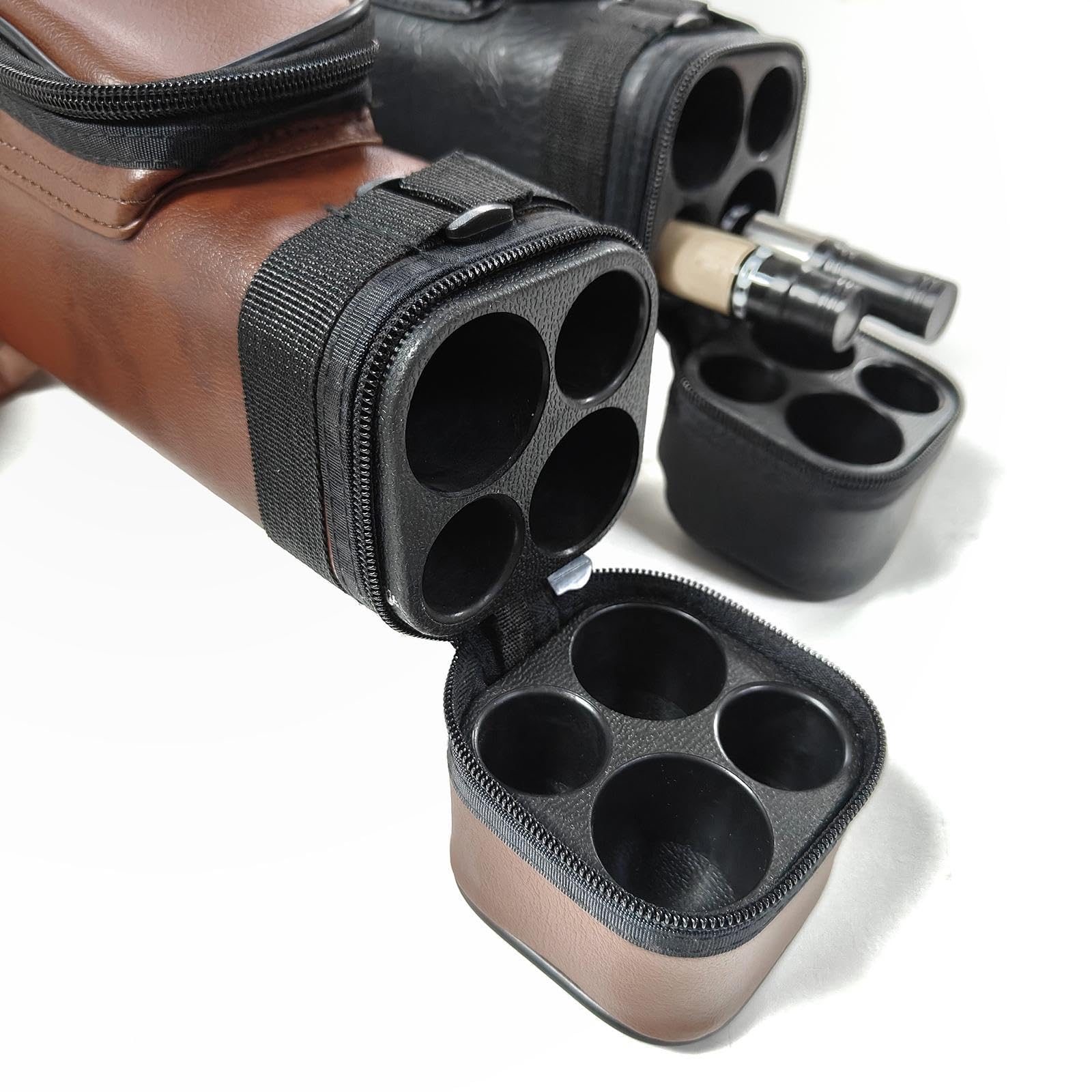 Colaxi Pool Billiard Cue Storage Bag Billiard Pool Cue Bag 4 Holes Portable Protector Container Rod Storage Bag for Outside, Black