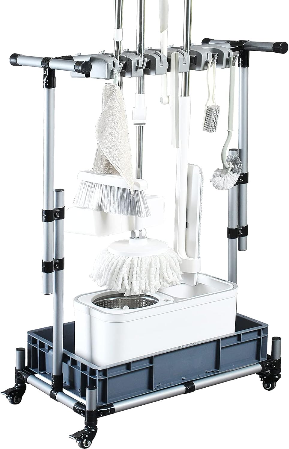 Amazon.com: mop and Broom Holder Cleaning Organizer for Garage ...