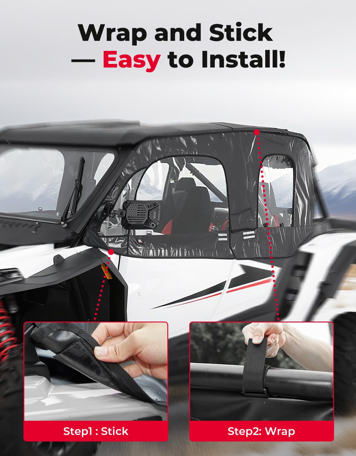 KEMIMOTO Soft Upper Doors Compatible with 2024 2025 Polaris RZR XP