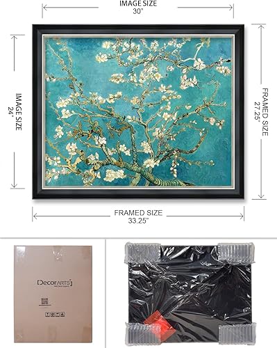 Miniatura 6 de DECORARTS - Árbol de almendro floreciente, arte clásico de Vincent Van Gogh. Impresiones giclée enmarcadas con marco de madera maciza y detalles