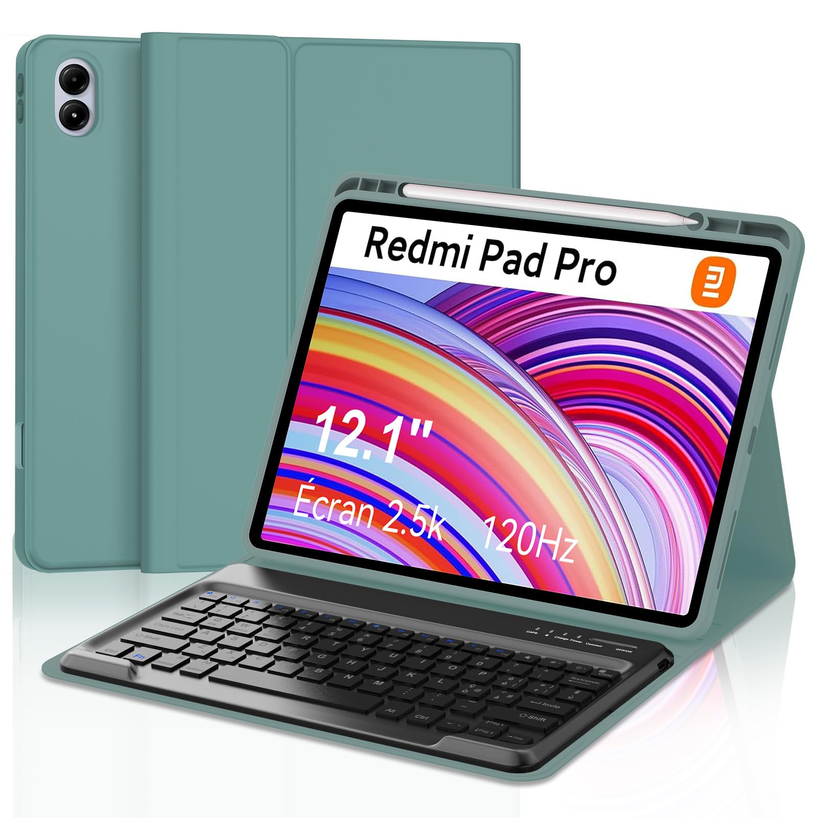 Tastiera Bluetooth Italiana Per Xiaomi Redmi Pad Pro 12.1 – Custodia Cover Con Angoli Multipli E Ricarica - 3