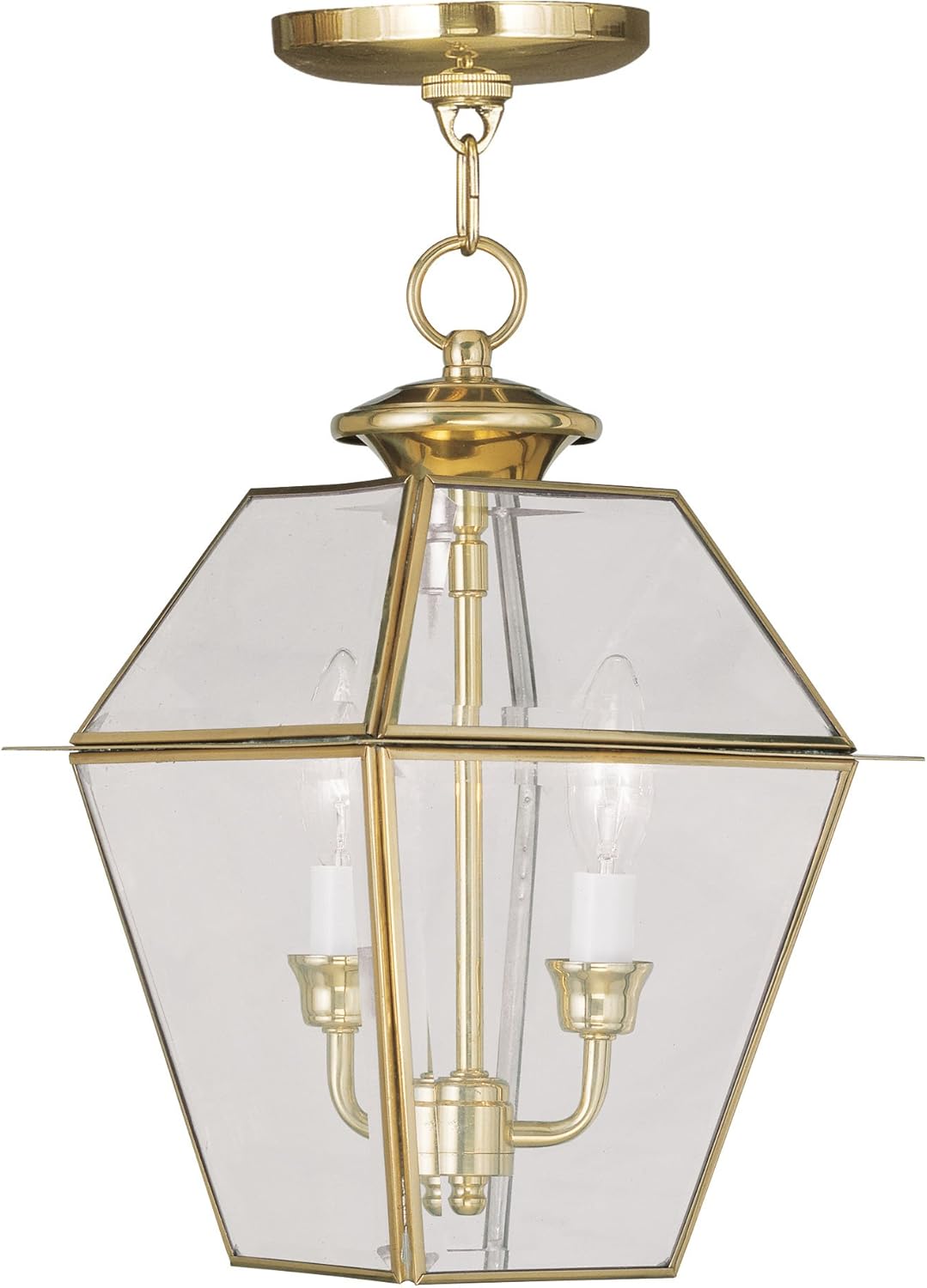 Lоwеѕt Prісе Livex Lighting 2285-02 Westover 2-Light Outdoor Hanging Lantern, Polished Brass