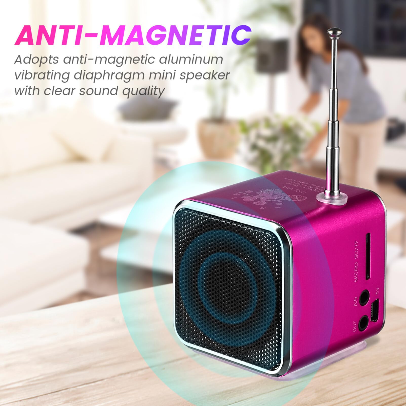 Mini Radio Lautsprecher Neuheit Radios Lautsprecher Für Die Party Duschradio Bequemer LautsprecherMp3-mp4-musikplayer Kleiner Aluminiumlegierung Mädchen USB Laptop