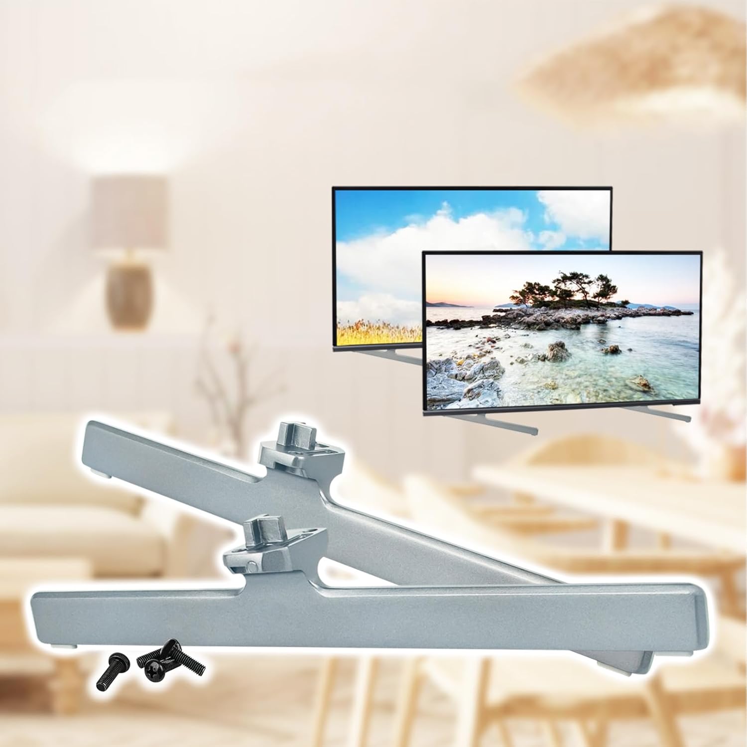 55U6H 65U6H TV Stand Legs Table Top Holder Compatible with Hisense 4K Smart Google TV Model 55U6H 65U6H, TV Stand Mount for 55" Hisense TV 55U6H, 65U6H 65" 4K Smart TV Television Legs