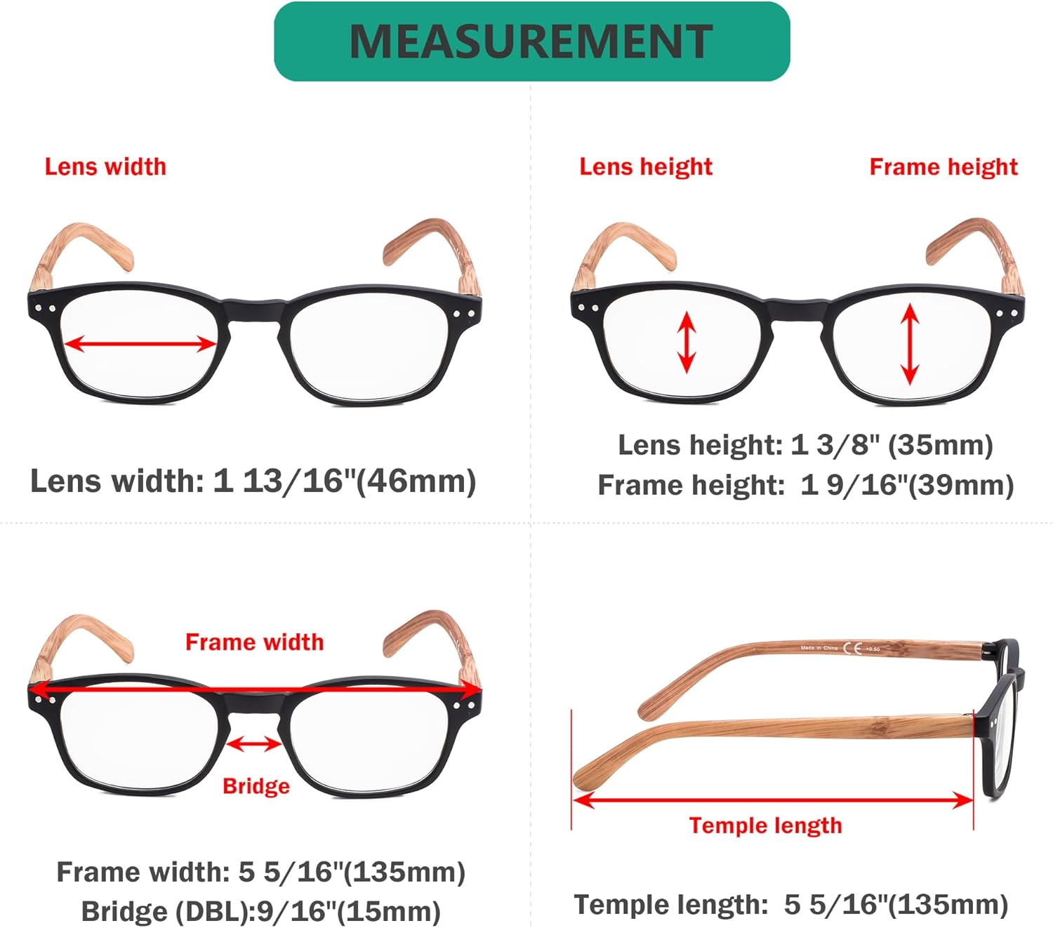 Eyekepper Classic Reading Glasses for Men 5 Pack Spring Hinges Readers