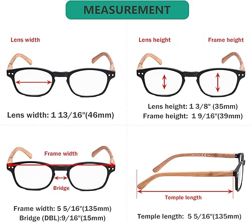 Miniatura 3 de Eyekepper Gafas de lectura con diseño de bambú, paquete de 5 unidades, incluye lentes de sol de lectura para mujeres y hombres, lentes de lectura +