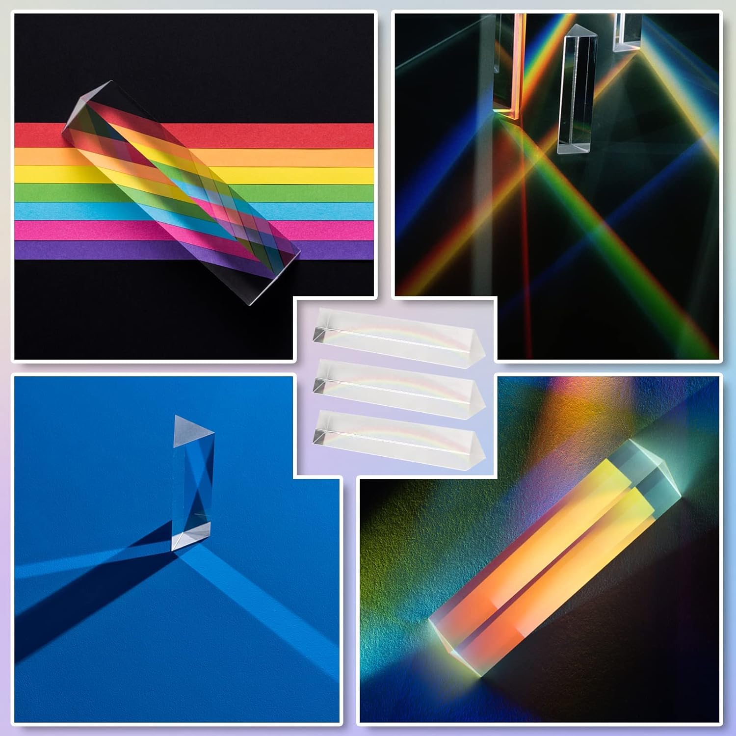 Prisma Triangolare in Cristallo K9, Prisma Ottico per Esperimenti Prisma Fotografia da 15cm con Panno per Occhiali e Confezione Regalo per Studenti, Insegnanti, Blogger di Fotografia…