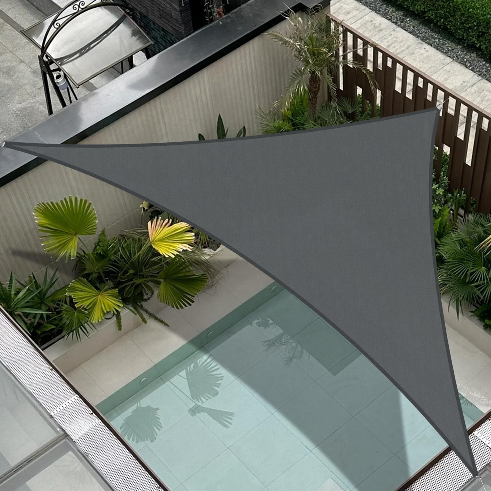 Cool Area Toldo Vela de Sombra Impermeable Rectangular 2.5x4m Protección UV PES Toldos para Patio Exterior Jardín Terraza-Arena — view 42