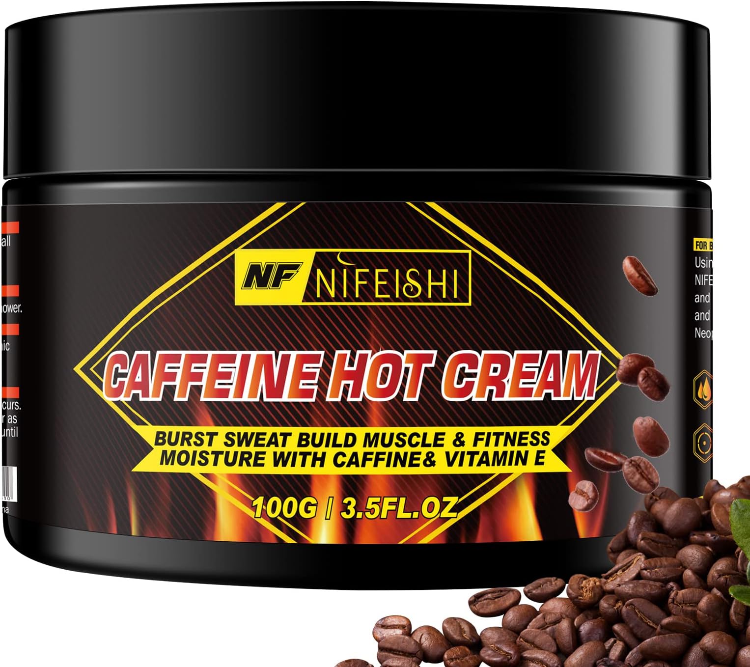 Bieyoc Caffeine Hot Cream, Anti Cellulite for Slim Shaping, Workout Enhancer Cream for Women and Men, Body Shaping for Belly, Thighs, Legs, Abdomen, Arms and Buttocks