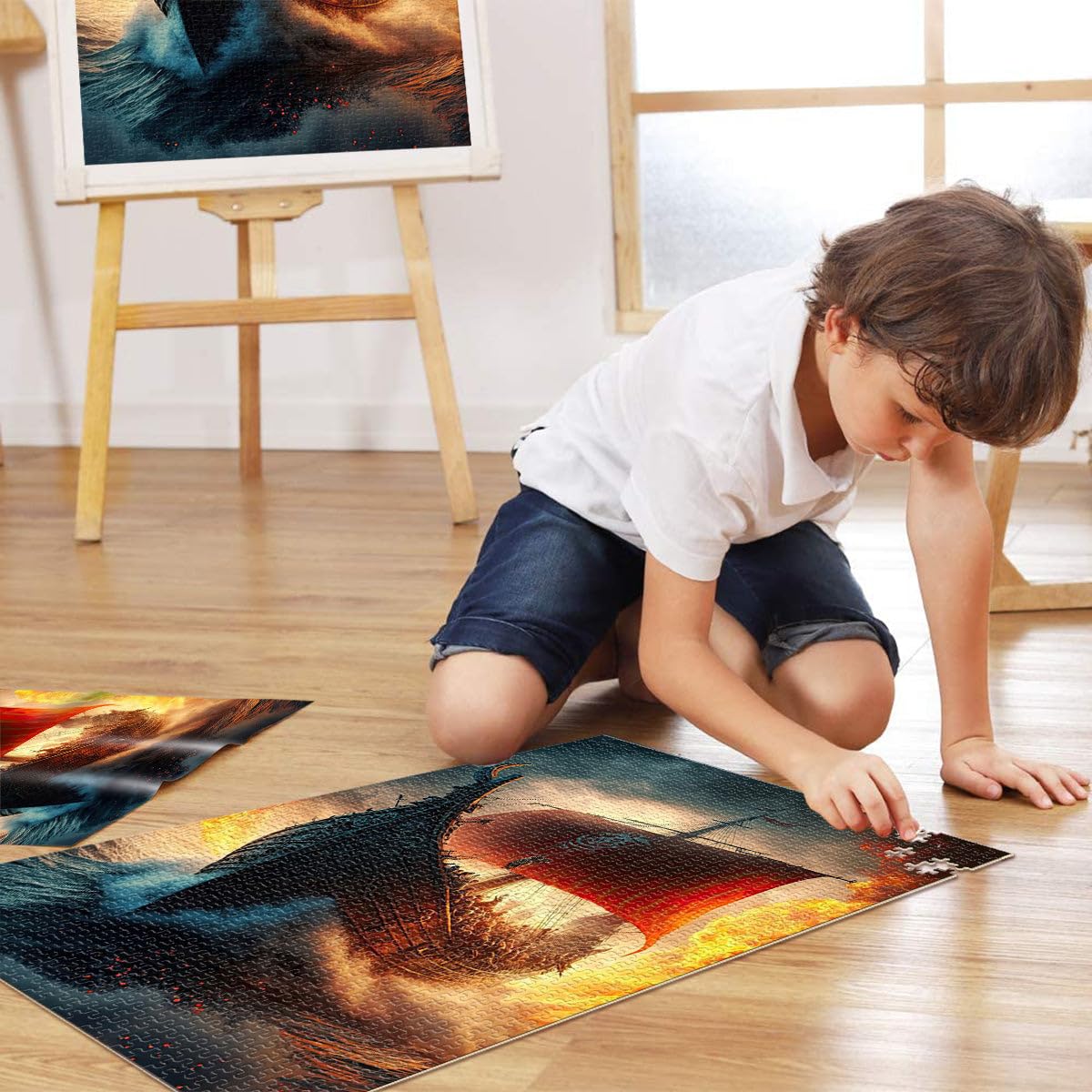 Puzzle da 2000 pezzi per adulti Nave pirata Giocattoli che creano dipendenza e sfidano l'intelligenza del cervello Regalo divertente 70x100cm