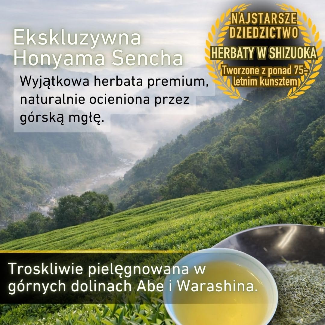 Daisan Tea Honyama Sencha – japońska zielona herbata liściasta premium z Shizuoki (100 g)