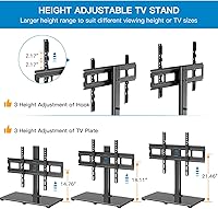 Vista 4 de PERLESMITH Universal TV Stand Table Top TV Base for 32-82 inch LCD LED OLED 4K Flat Screen TVs-Height Adjustable TV Mount Stand with Tempered Glass