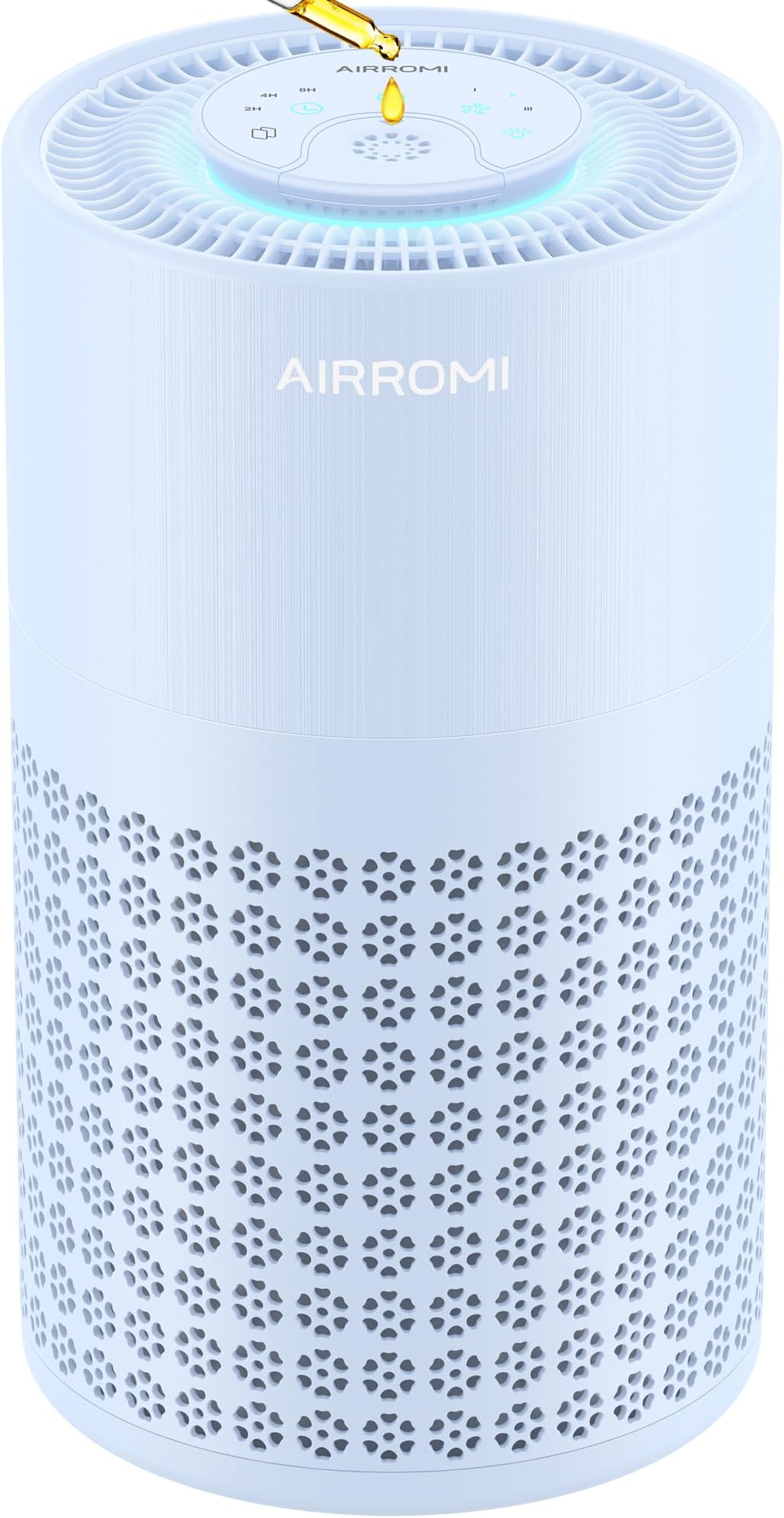 AIRROMI Air Purifier for Bedroom with HEPA 3-in-1 Filter, Pet Air Purifier for Home Cat Pee Smell, Covers Upto 990 Ft², Quiet 360° intake Air Cleaner for pet hair,allergies,Dust,Smoke A2001 Blue
